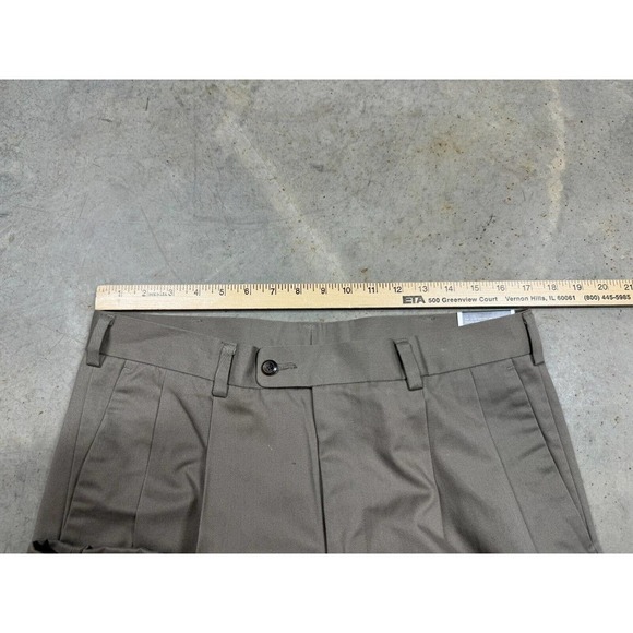 NEW Perry Ellis Portfolio Pants Men's 34x30 Taupe Dress Khaki Straight Leg - Picture 7 of 11